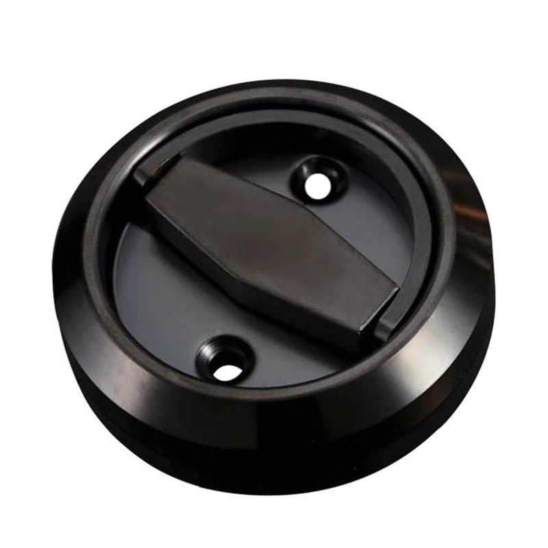 Hdtyyln 1pcs Round Recessed Pull, Recessed Door Knob, Cabinet Round Hidden Handle, Embeded Concealed Brushed Stainless Steel Handles for Modern Bedroom Door Drawer Wardrobe (Dumb Black) - Image 1
